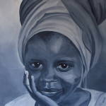'Afrikaans meisje', acryl op canvasdoek. 2012, verkocht.